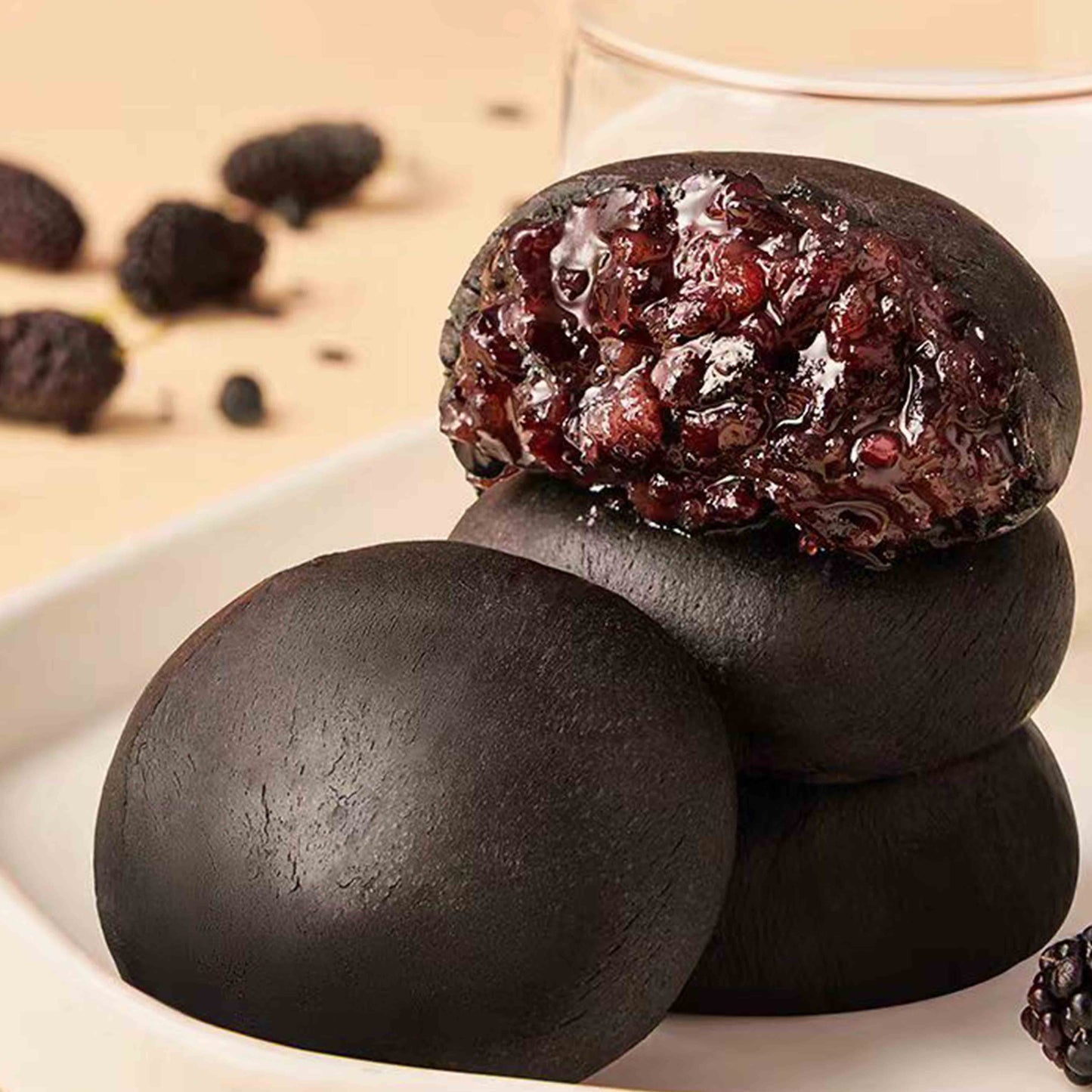 11.61oz/1 bag(Includes 12 packages) Five Black Mulberry Purple Rice Cake