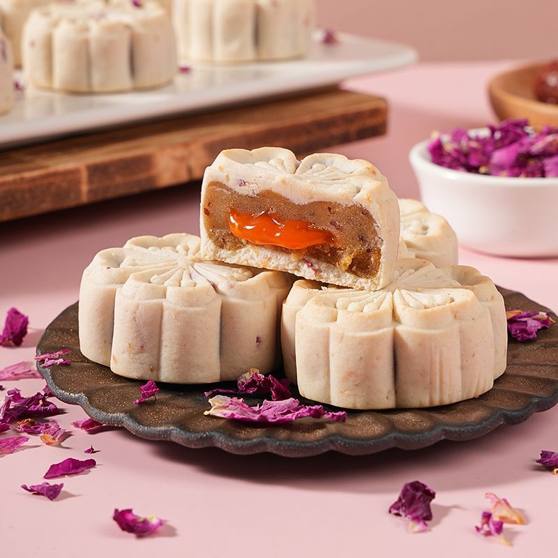 11.84oz/1bag (Includes 8 packages) Rose Heart Seven White Cake,Party Snacks