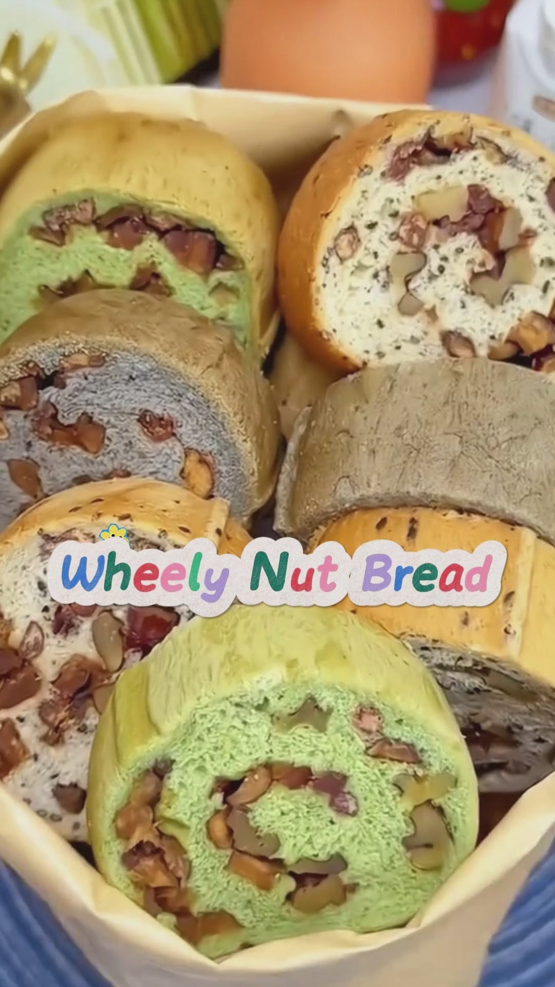 15.99oz/1bag Wheel Nut Bread,Soft Pull-Apart Bread Rolls in a Unique Wheel Shape, Crunchy Nuts, Perfect for Sharing at Brunch, as a Sweet Breakfast or Snack