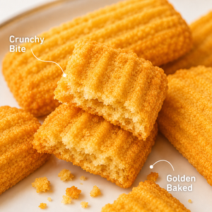 Rich Milky Butter Cookies Crunchy Bite Shortbread Biscuits, Golden Baked Mini Snack Bites