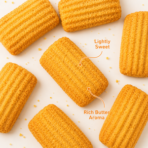 Rich Milky Butter Cookies Crunchy Bite Shortbread Biscuits, Golden Baked Mini Snack Bites